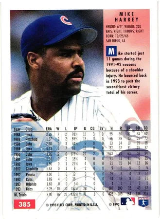 1994 Fleer Mike Harkey Baseball Card #385