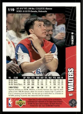 1994 Upper Deck Collectors Choice Rex Walters Basketball Card #119