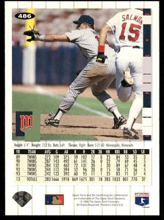 1994 Upper Deck Collectors Choice Kent Hrbek Baseball Card #486