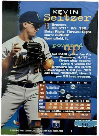 1994 Topps Stadium Club Kevin Seitzer Baseball Card #90