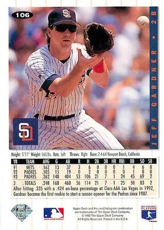 1994 Upper Deck Collectors Choice Jeff Gardner Baseball Card #106