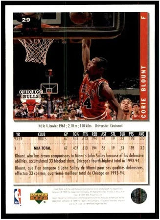 1994 Upper Deck Collectors Choice Corie Blount Basketball Card #29