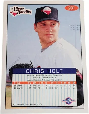 1993 Fleer Chris Holt Baseball Card #201