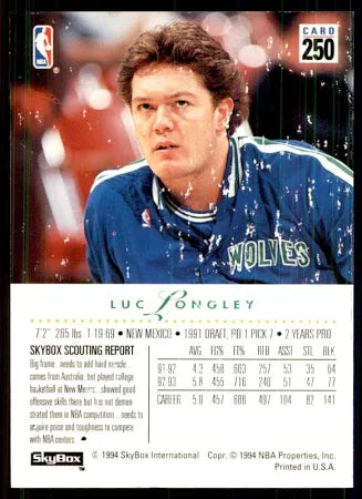 1993-1994 Edition Skybox Premium Luc Longley Basketball Card #250