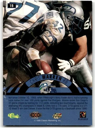 1995 Classic Chris Warren Football Card #15