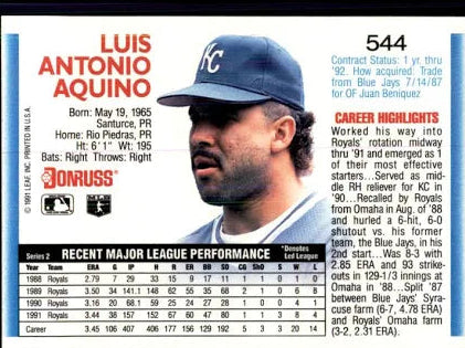1992 Donruss Luis Antonio Aquino Baseball Card #544