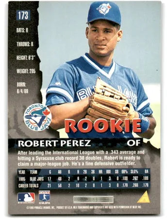 1996 Pinnacle Robert Perez Baseball Card #173