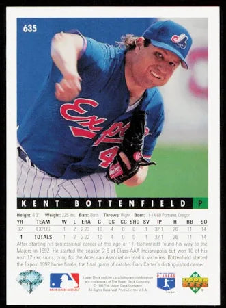 1993 Upper Deck Kent Bottenfield Baseball Card #635