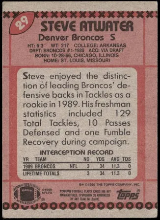 1990 Topps Steve Atwater Football Card #29