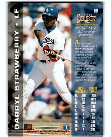 1994 Score Select Darryl Strawberry Baseball Card #99