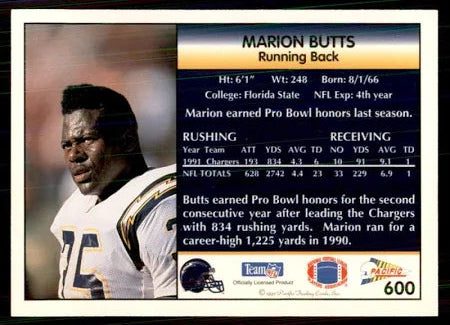 1992 Pacific Marion Hobby Football Card #519