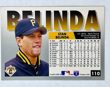1993 Fleer Stan Belinda Baseball Card #110