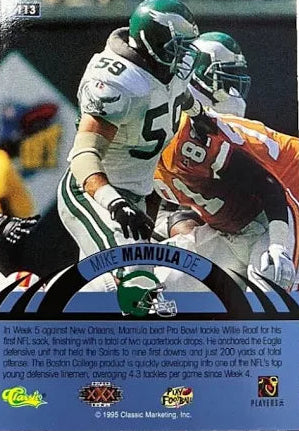 1995 Classic Mike Mamula Football Card #113