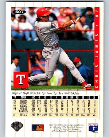 1994 Upper Deck Collectors Choice Chris James Baseball Card #507