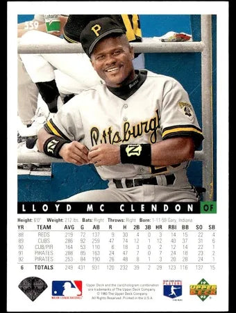 1993 Upper Deck LLoyd Mc Clendon Baseball Card #559