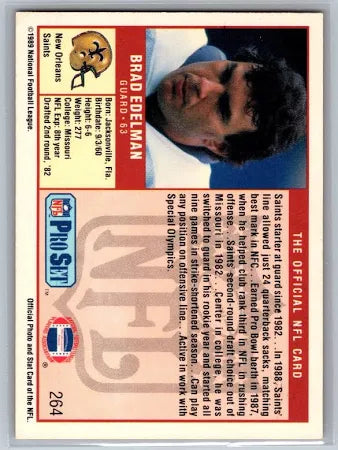 1989 NFL Pro Set Brad Edelman Football Card #264