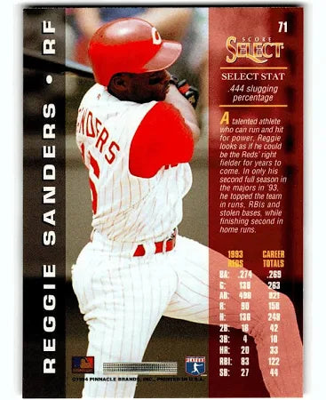1994 Score Select Reggie Sanders Baseball Card #71