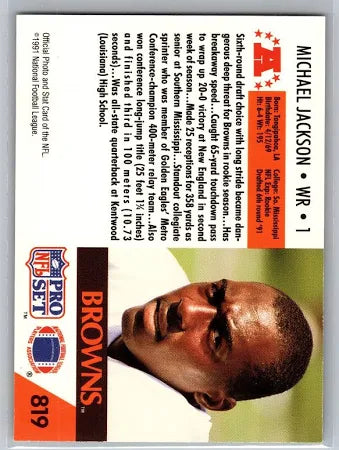 1991 NFL Pro Set Michael Jackson Football Card #819
