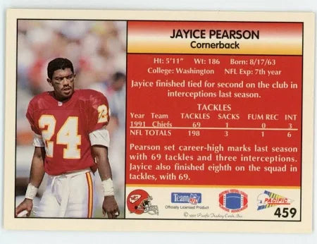 1992 Pacific Jayice Pearson Football Card #459