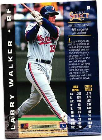 1994 Score Select Larry Walker Baseball Card #18