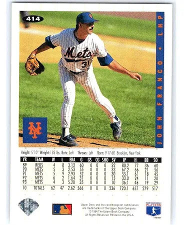 1994 Upper Deck Collectors Choice John Franco Baseball Card #414