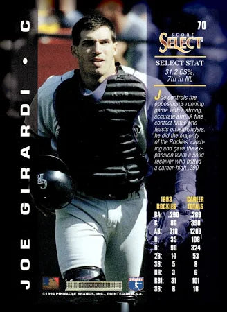 1994 Score Select Joe Girardi Baseball Card #70