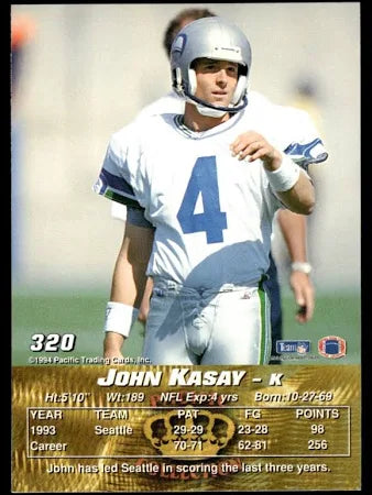 1994 Pacific John Kasay Football Card #320