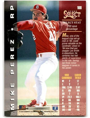 1994 Score Select Mike Perez Baseball Card #108