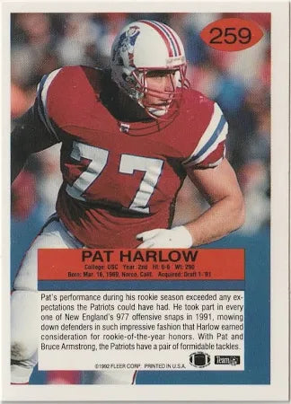 1992 Fleer Pat Harlow Football Card #259
