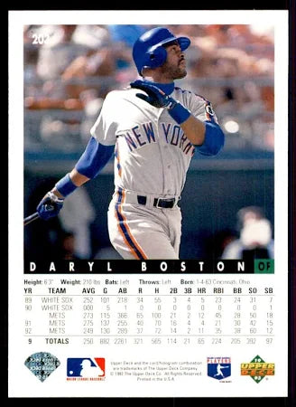 1993 Upper Deck Daryl Boston Baseball Card #737