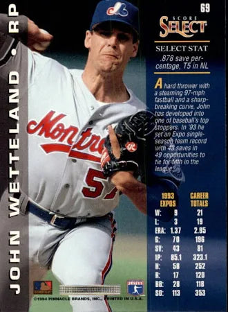 1994 Score Select John Wetteland Baseball Card #69