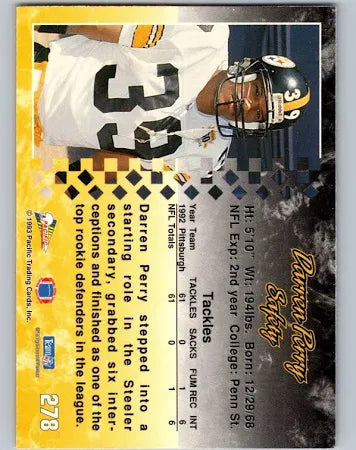 1993 Pacific Darren Perry Football Card #278