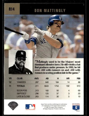 1993 Upper Deck Reggie Jackson Don Mattingly Baseball Card #R14