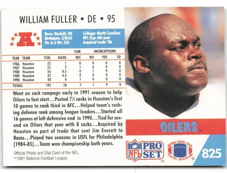 1991 NFL Pro Set William Fuller Football Card #825