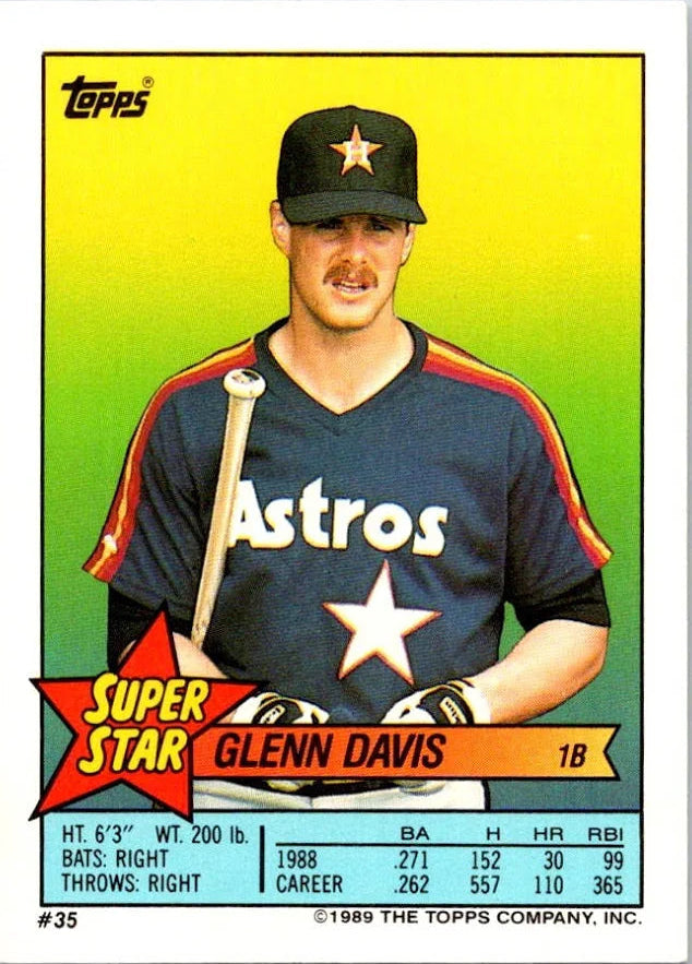 1989 Topps Super Star Glenn Davis Baseball Card #35