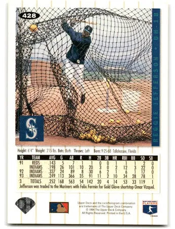1994 Upper Deck Reggie Jefferson Baseball Card #428