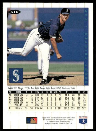 1994 Upper Deck Collectors Choice Bobby Thigpen Baseball Card #516