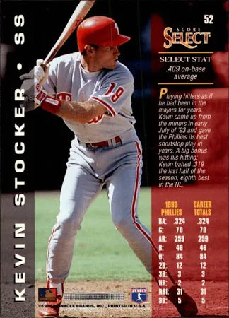 1994 Score Select Kevin Stocker Baseball Card #52