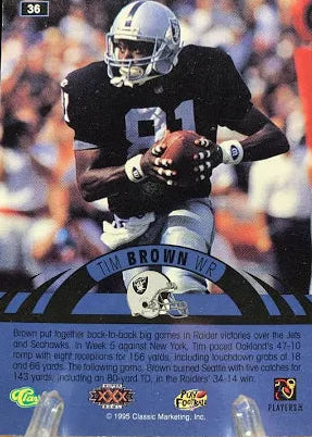 1995 Classic Tim Brown Football Card #36