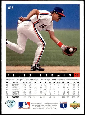 1993 Upper Deck Felix Fermin Baseball Card #615