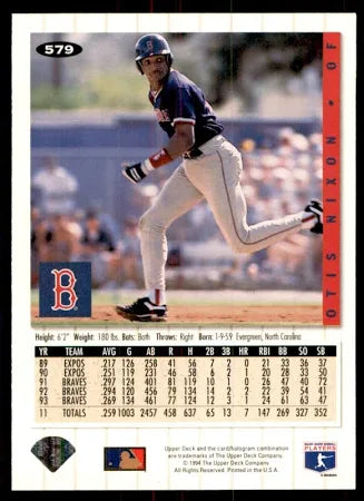 1994 Upper Deck Collectors Choice Otis Nixon Baseball Card #579