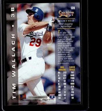1994 Score Select Tim Wallach Baseball Card #139