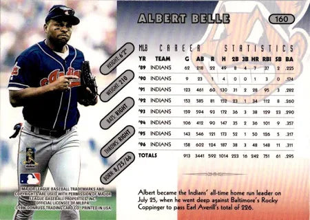 1996 Donruss Albert Belle Baseball Card #160