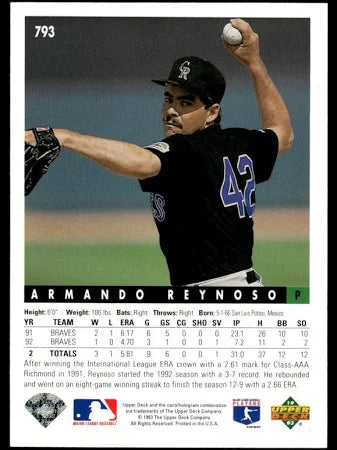 1993 Upper Deck Armando Reynoso Baseball Card #793