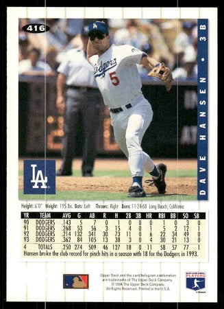 1994 Upper Deck Collectors Choice Dave Hansen Baseball Card #416