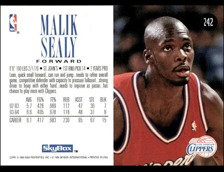 1995 Skybox Malik Sealy Basketball Card #242