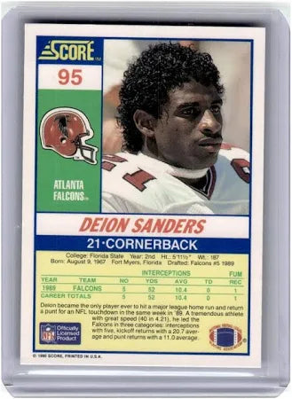 1990 Score Deion Sanders Football Card #95