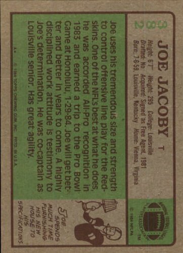 1984 Topps Joe Jacoby Football Card #382