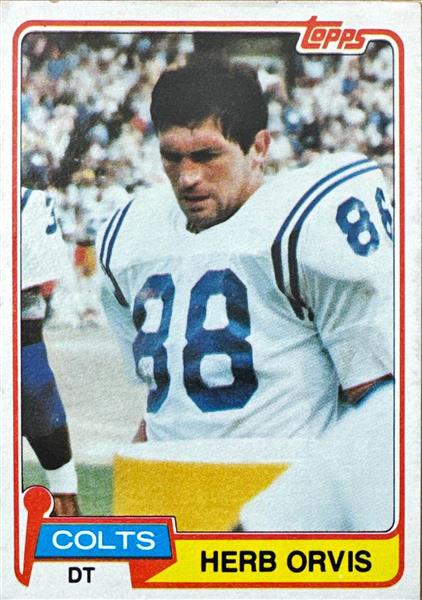 1981 Topps Herb Orvis Football Card #508