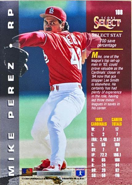 1994 Score Select Mike Perez Baseball Card #108